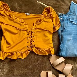 Charlotte Russe Mustard top